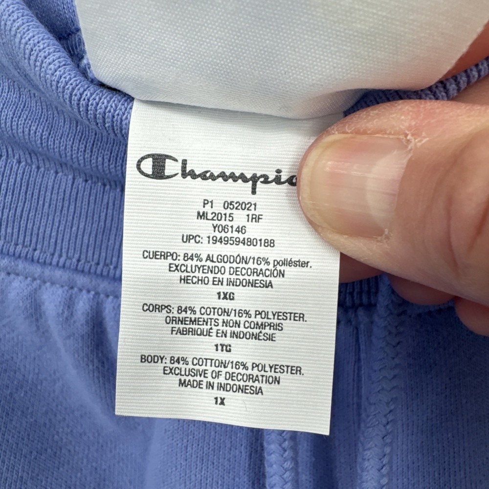 Champion Womens Plus Size Reverse Weave Lavender Joggers Pants NWT 1X - Picture 7 of 12